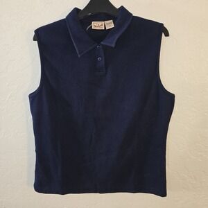Woolrich VTG Women's Navy Blue Vest Mesh size XL Cotten Blend